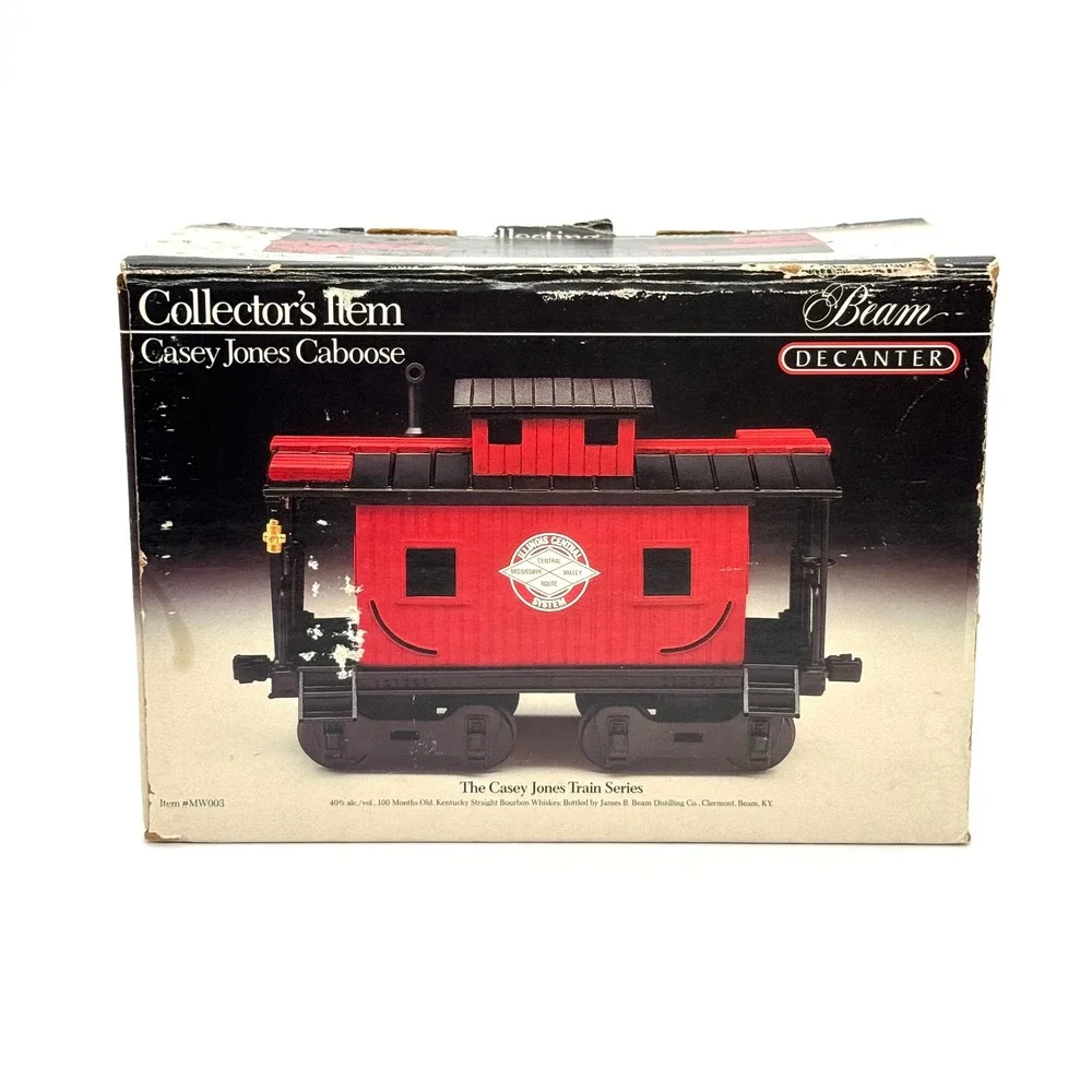 Jim Beam Casey Jones Caboose Empty Decanter Red Vintage Train Original Box